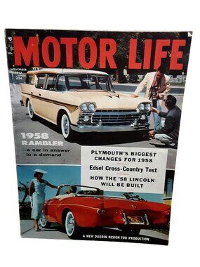1957 Motor Life Magazine November Rambler Edsel Lincoln Plymouth Cars